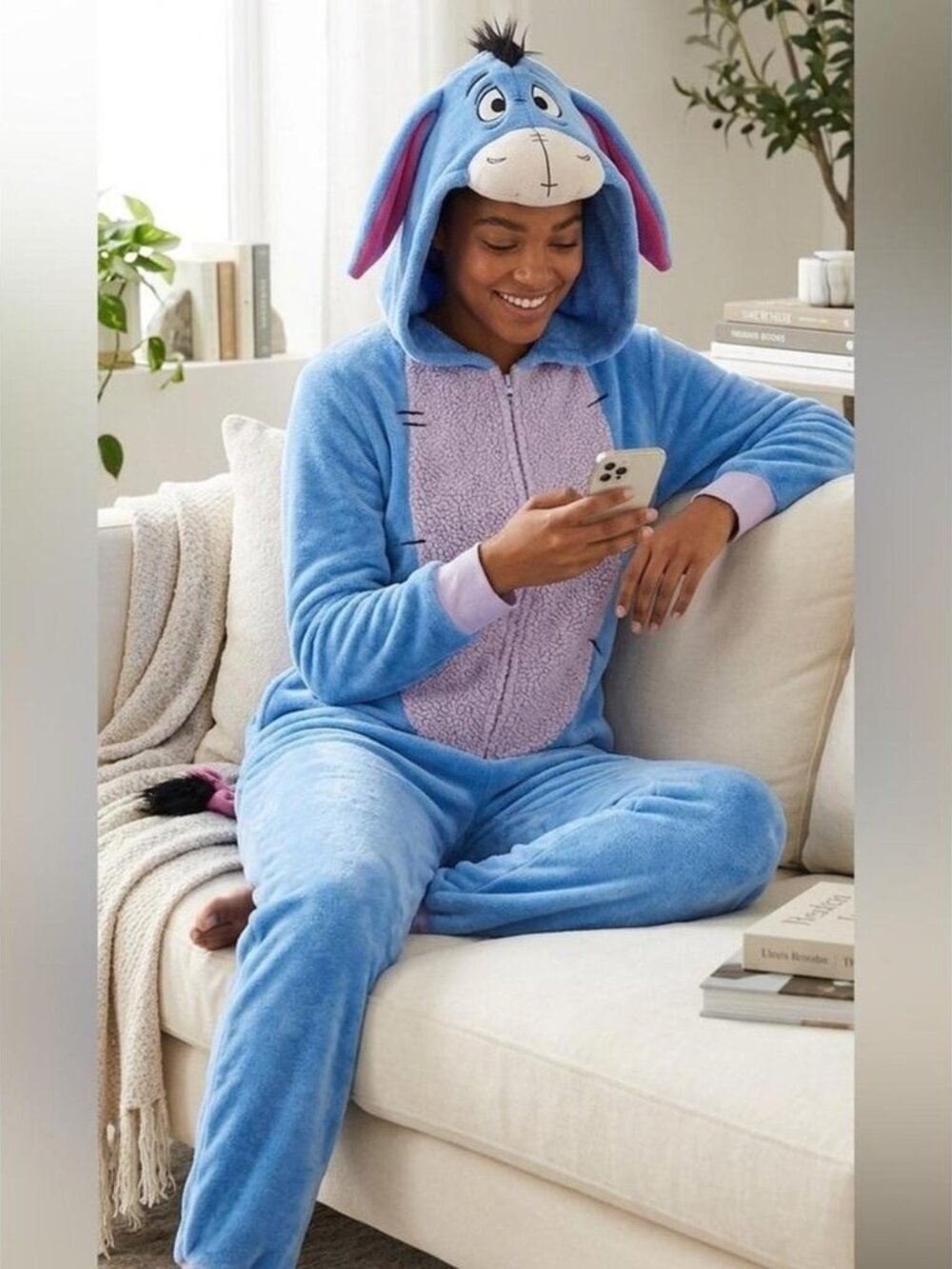 LICENSED Eeyore Pajamas Onesie Costume GIRLS SIZE L (12-14)